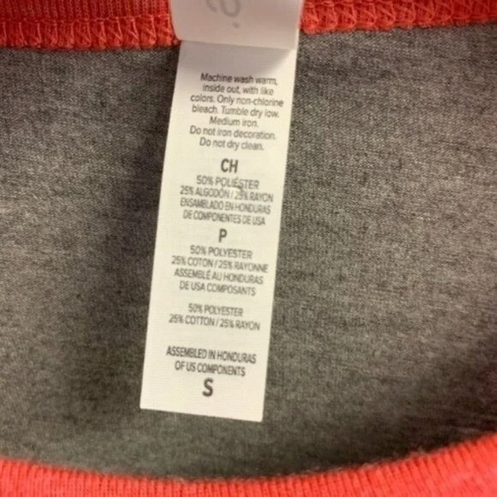 Bella‎ Canvas Shirt Size Small Pullover Grey Coral Raglan Humorous Foodie Casual